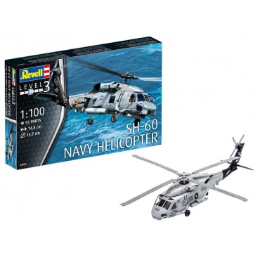 KIT PARA MONTAR REVELL HELICÓPTERO SH-60 NAVY HELICOPTER 1/100 53 PEÇAS REV 04955